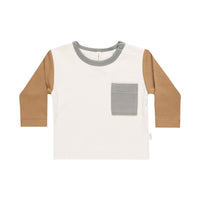 Quincy Mae Color Block Long Sleeve Pocket Tee