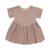 Quincy Mae Plum Gingham Brielle Dress