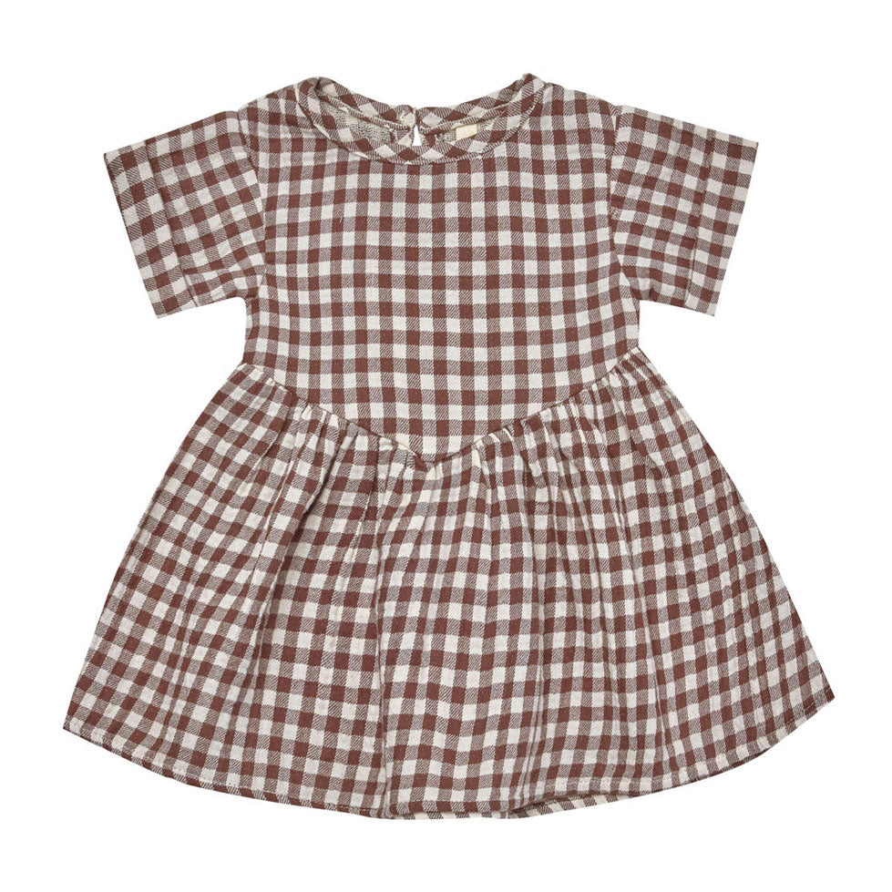 Quincy Mae Plum Gingham Brielle Dress