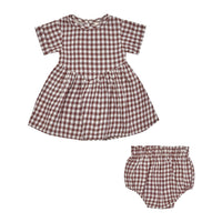 Quincy Mae Plum Gingham Brielle Dress