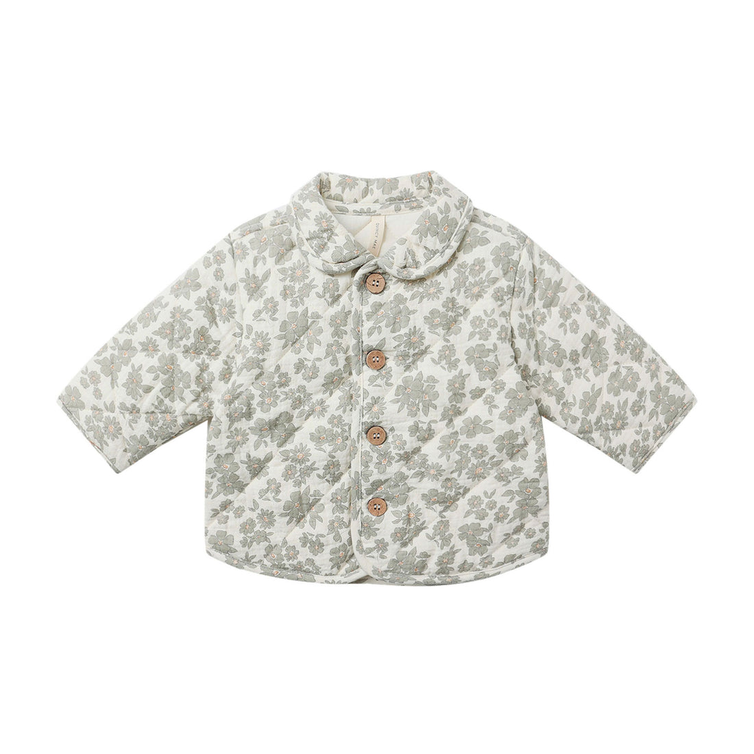 Quincy Mae Green Floral Quilted Jacket