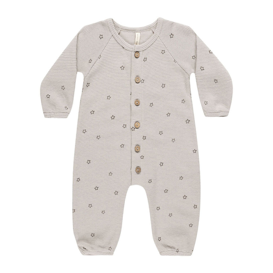 Quincy Mae Stars Waffle Long Sleeve Jumpsuit