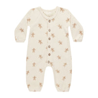 Quincy Mae Gingerbread Waffle Long Sleeve Jumpsuit