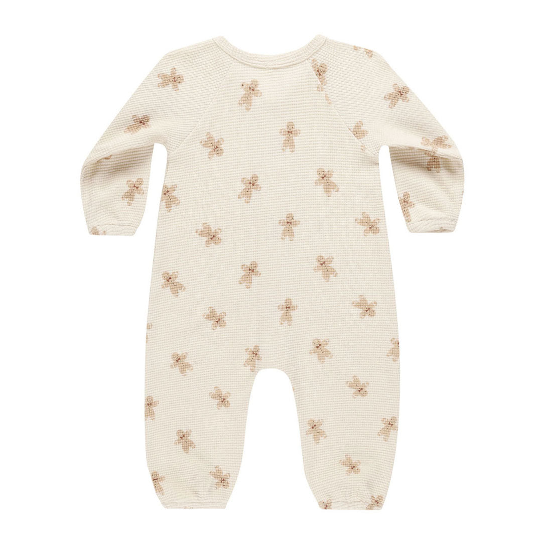 Quincy Mae Gingerbread Waffle Long Sleeve Jumpsuit