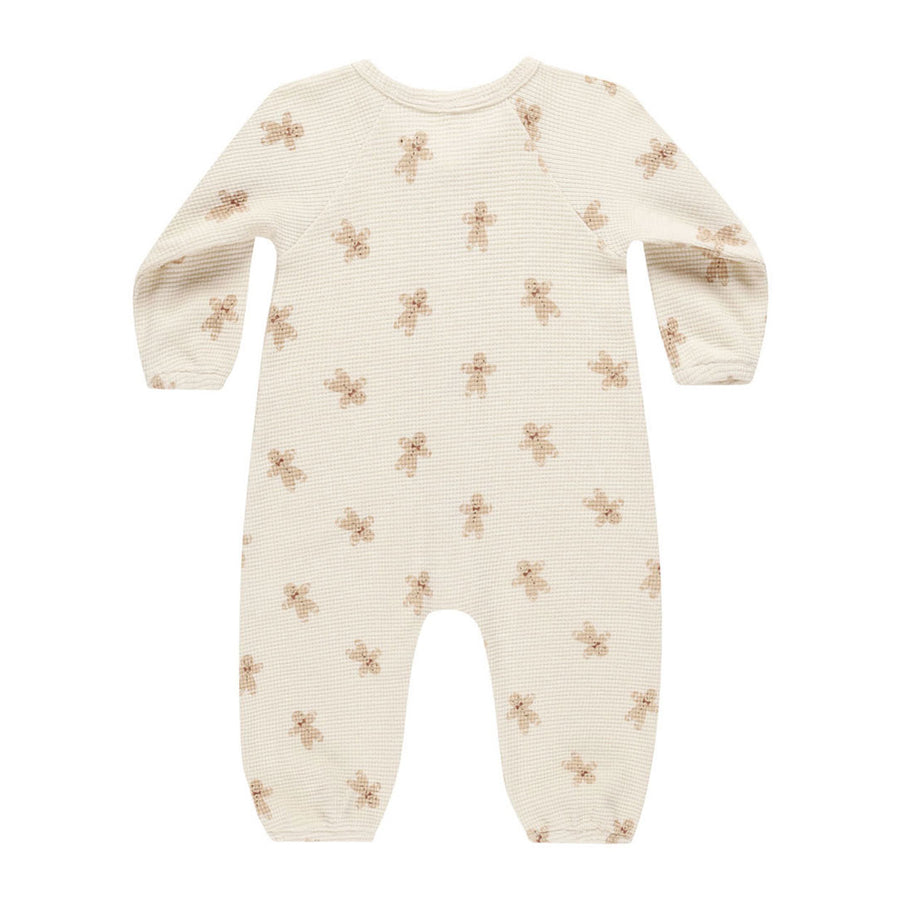 Quincy Mae Gingerbread Waffle Long Sleeve Jumpsuit