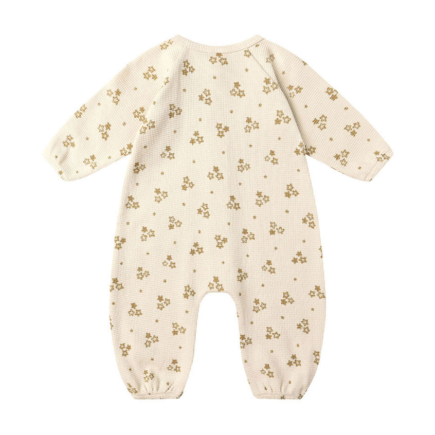 Quincy Mae Natural Marigold Waffle Jumpsuit