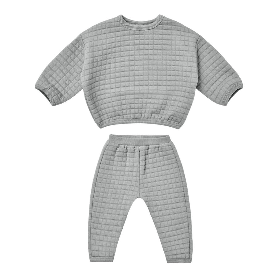 Quincy Mae Quilted Sweater and Pants Set - Dusty Blue Quincy Mae Quilted Sweater and Pants Set - Dusty Blue