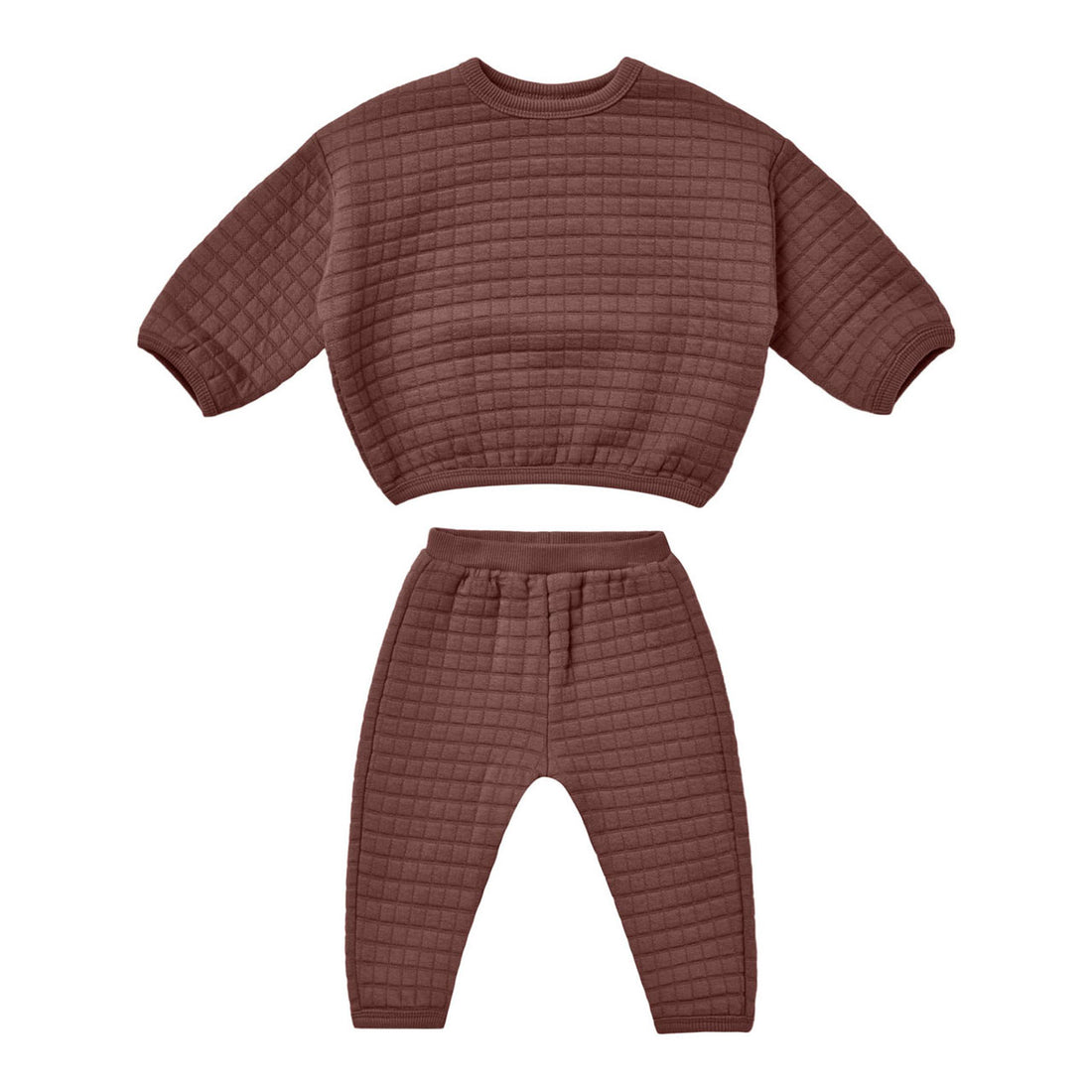 Quincy Mae Plum Quilted Sweater + Pant Set