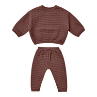 Quincy Mae Plum Quilted Sweater + Pant Set