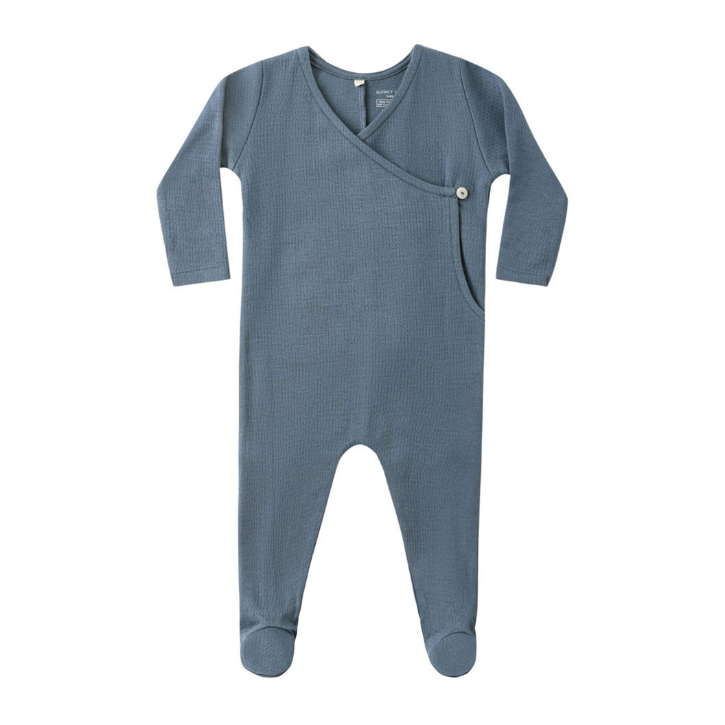 Quincy Mae Ocean Pointelle Wrap Footie