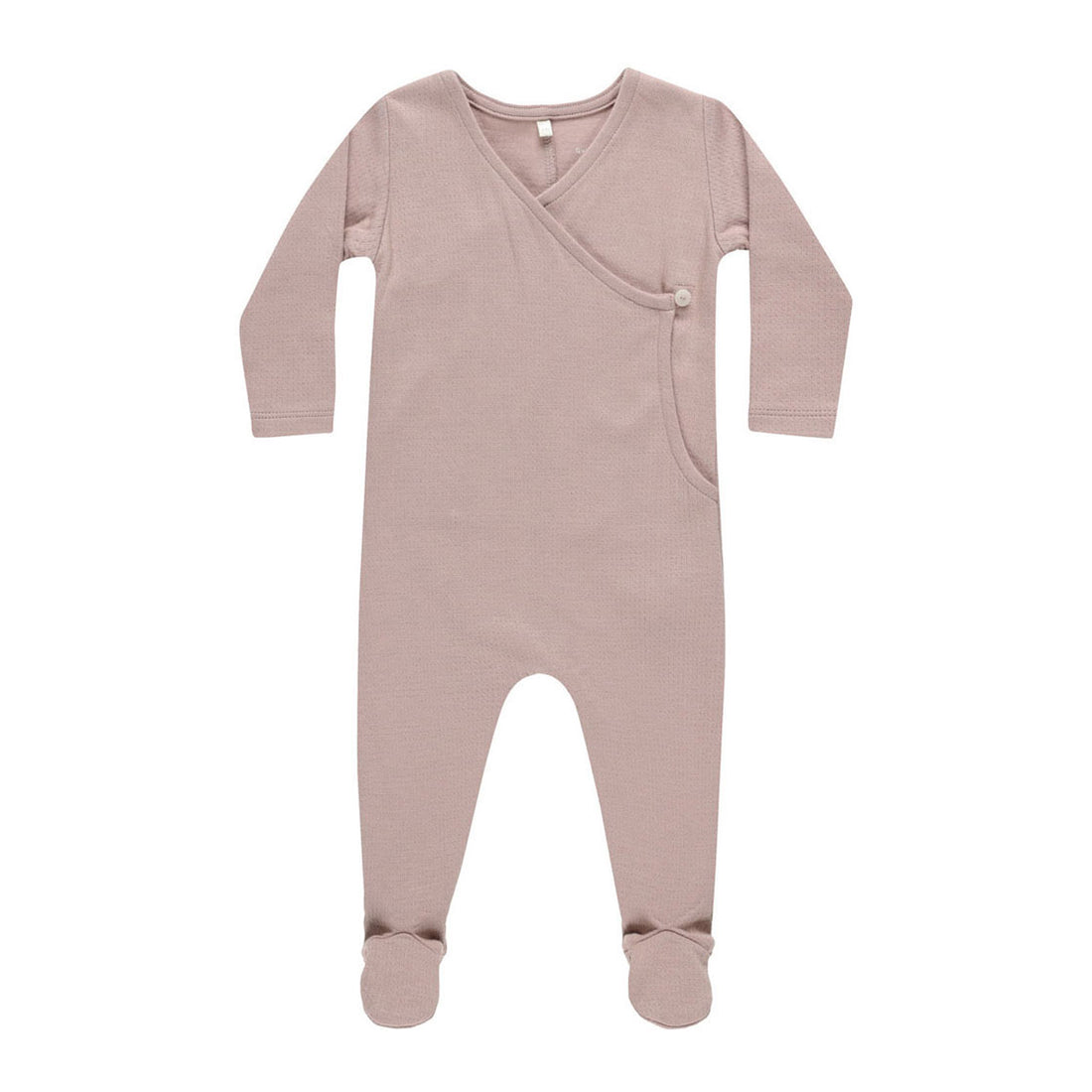Quincy Mae Mauve Pointelle Wrap Footie