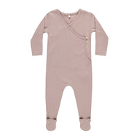 Quincy Mae Mauve Pointelle Wrap Footie