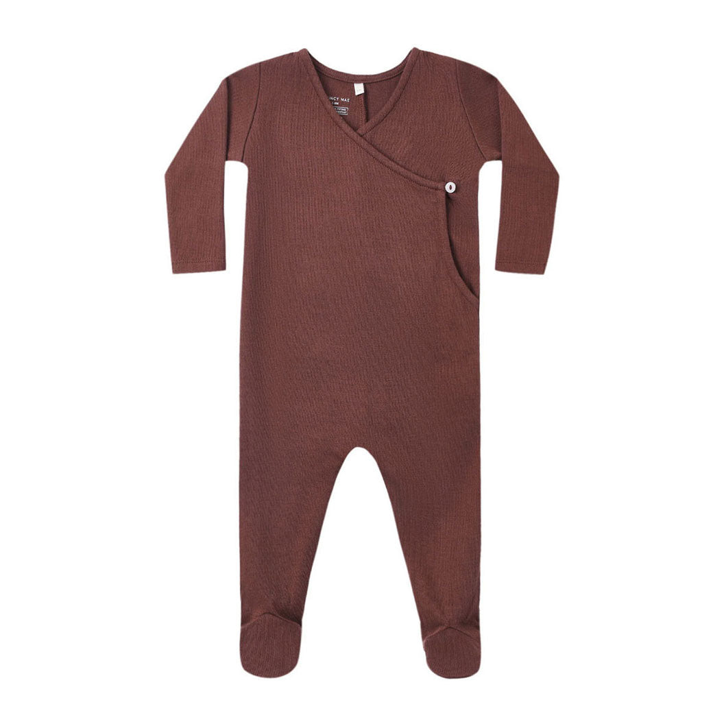 Quincy Mae Black Cherry Pointelle Wrap Footie