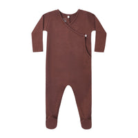 Quincy Mae Black Cherry Pointelle Wrap Footie