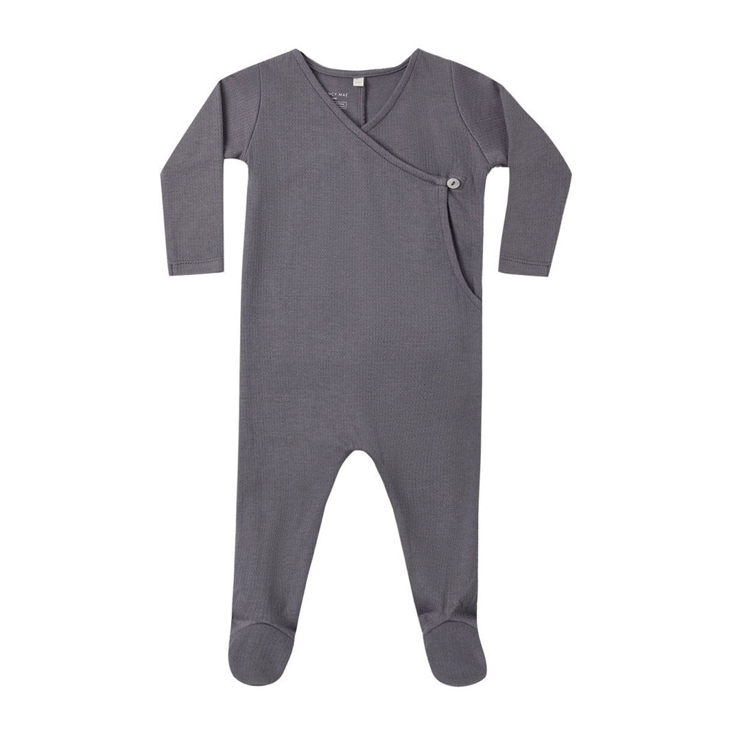 Quincy Mae Midnight Pointelle Wrap Footie
