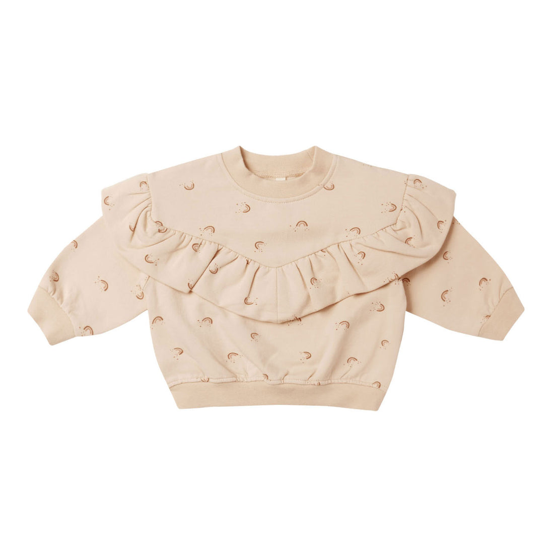 Quincy Mae Rainbow Ruffle Fleece Sweatshirt