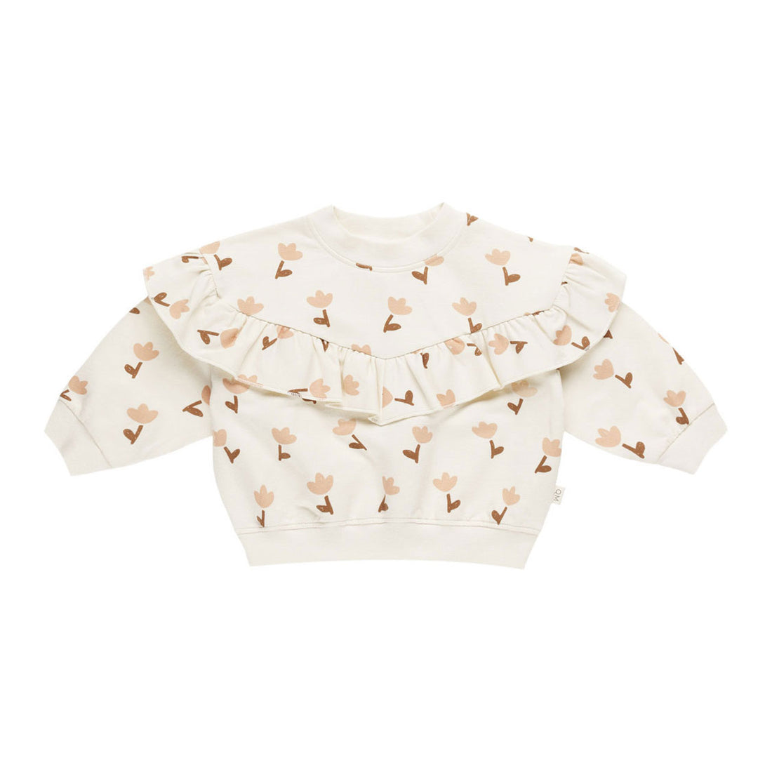 Quincy Mae Tulips Ruffle Fleece Sweatshirt
