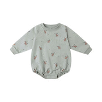 Quincy Mae Moose Crewneck Bubble Romper