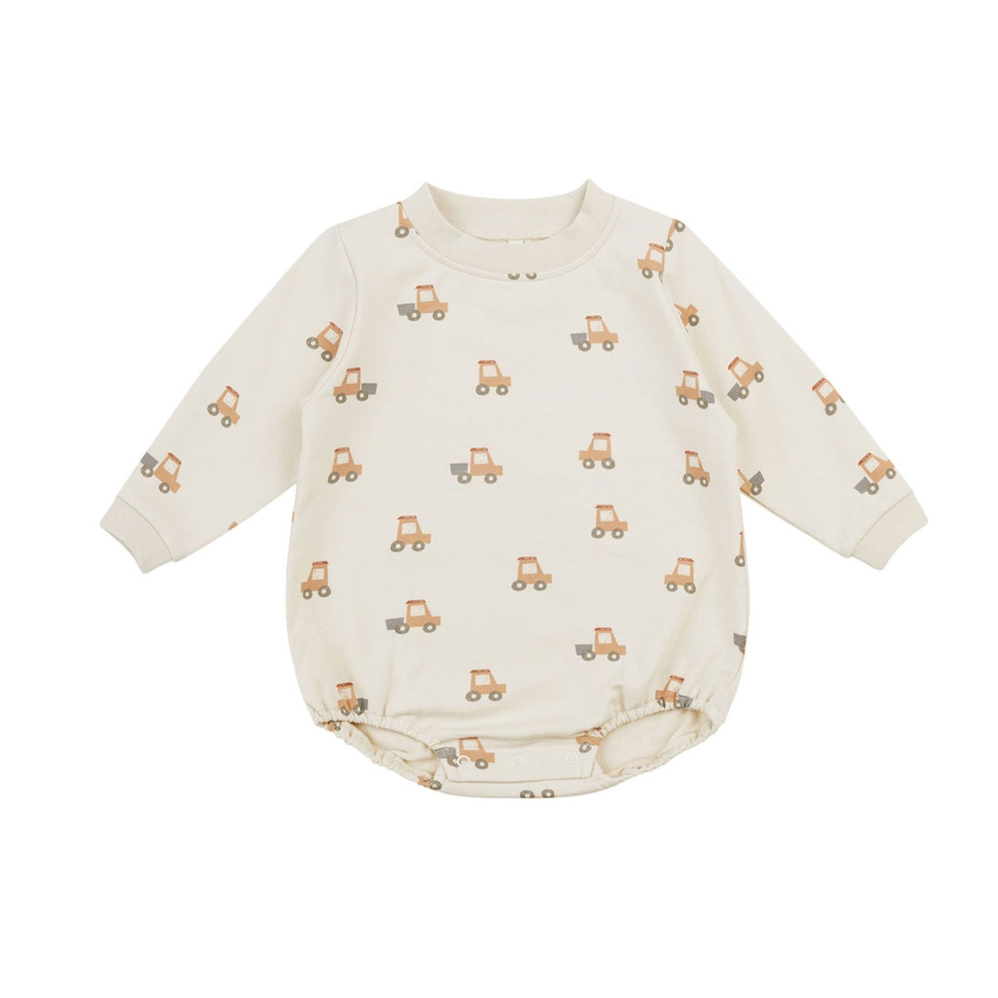 Quincy Mae Tractors Crewneck Bubble Romper