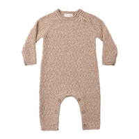 Quincy Mae Heathered Almond Cozy Heather Knit Jumpsuit