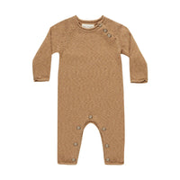 Quincy Mae Speckled Golden Cozy Heather Knit Jumpsuit