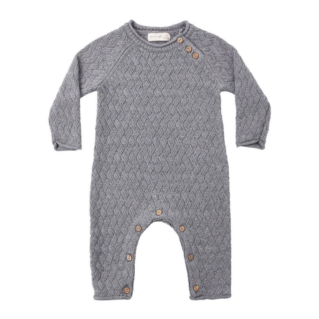 Quincy Mae Heathered Slate Cozy Heather Knit Jumpsuit