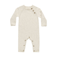 Quincy Mae Natural Speckled Cozy Heather Knit Jumpsuit