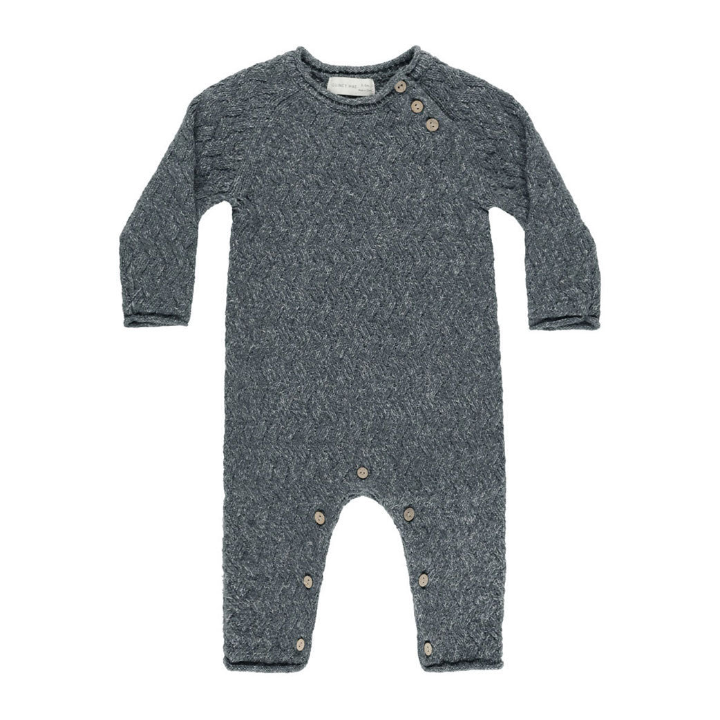 Quincy Mae Indigo Cozy Heather Knit Jumpsuit