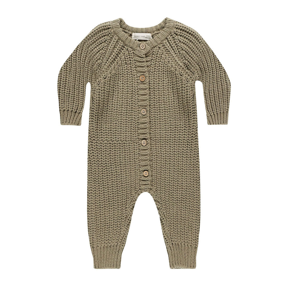 Quincy Mae Olive Chunky Knit Jumpsuit