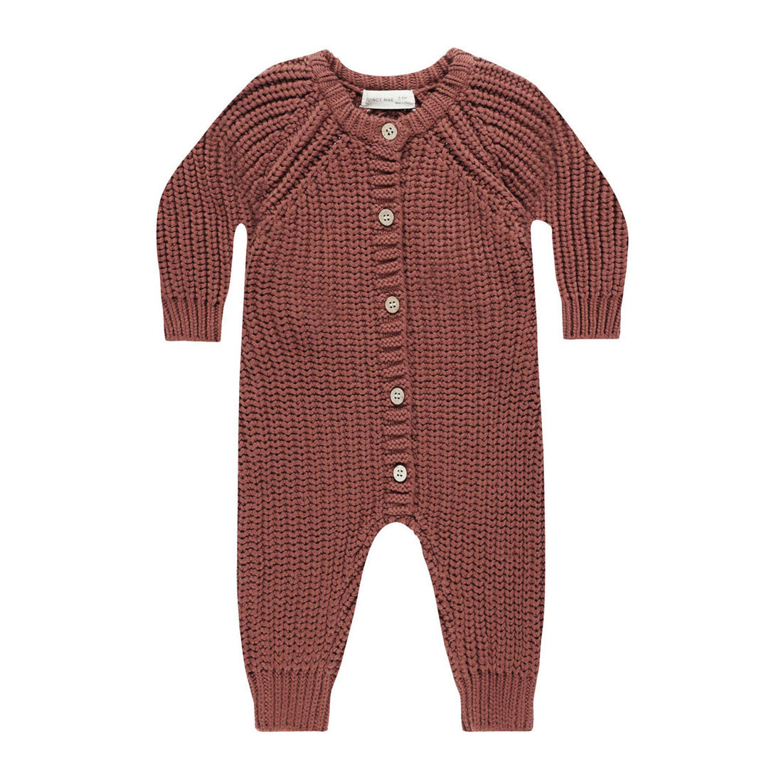 Quincy Mae Cranberry Chunky Knit Jumpsuit