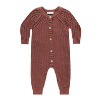Quincy Mae Cranberry Chunky Knit Jumpsuit