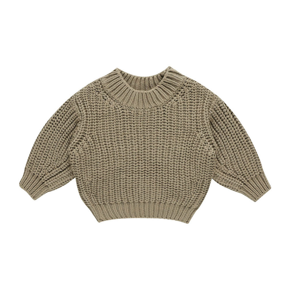 Quincy Mae Olive Chunky Knit Sweater