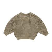 Quincy Mae Olive Chunky Knit Sweater