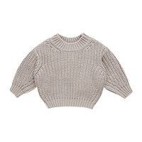 Quincy Mae Fog Chunky Knit Sweater