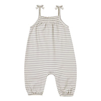 Quincy Mae Periwinkle Stripe Smocked Jumpsuit