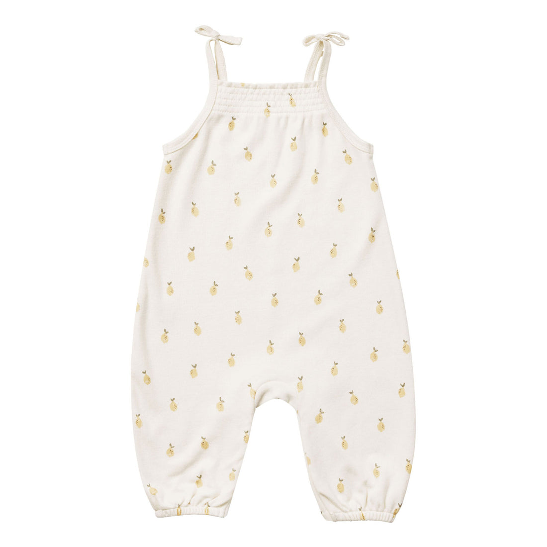 Quincy Mae Lemons Smocked Jumpsuit