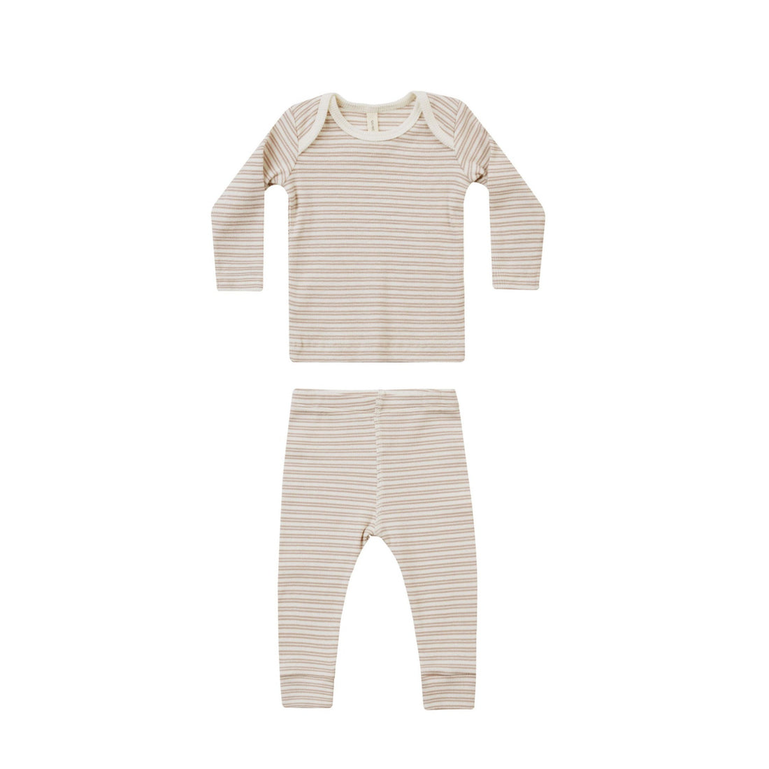 Quincy Mae Oat Stripe Ribbed Tee + Legging Set