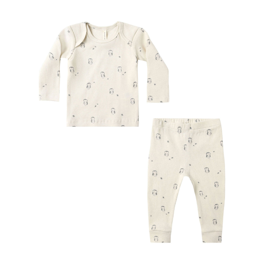 Quincy Mae Owls Ribbed Tee + Legging Set