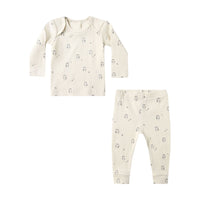 Quincy Mae Owls Ribbed Tee + Legging Set