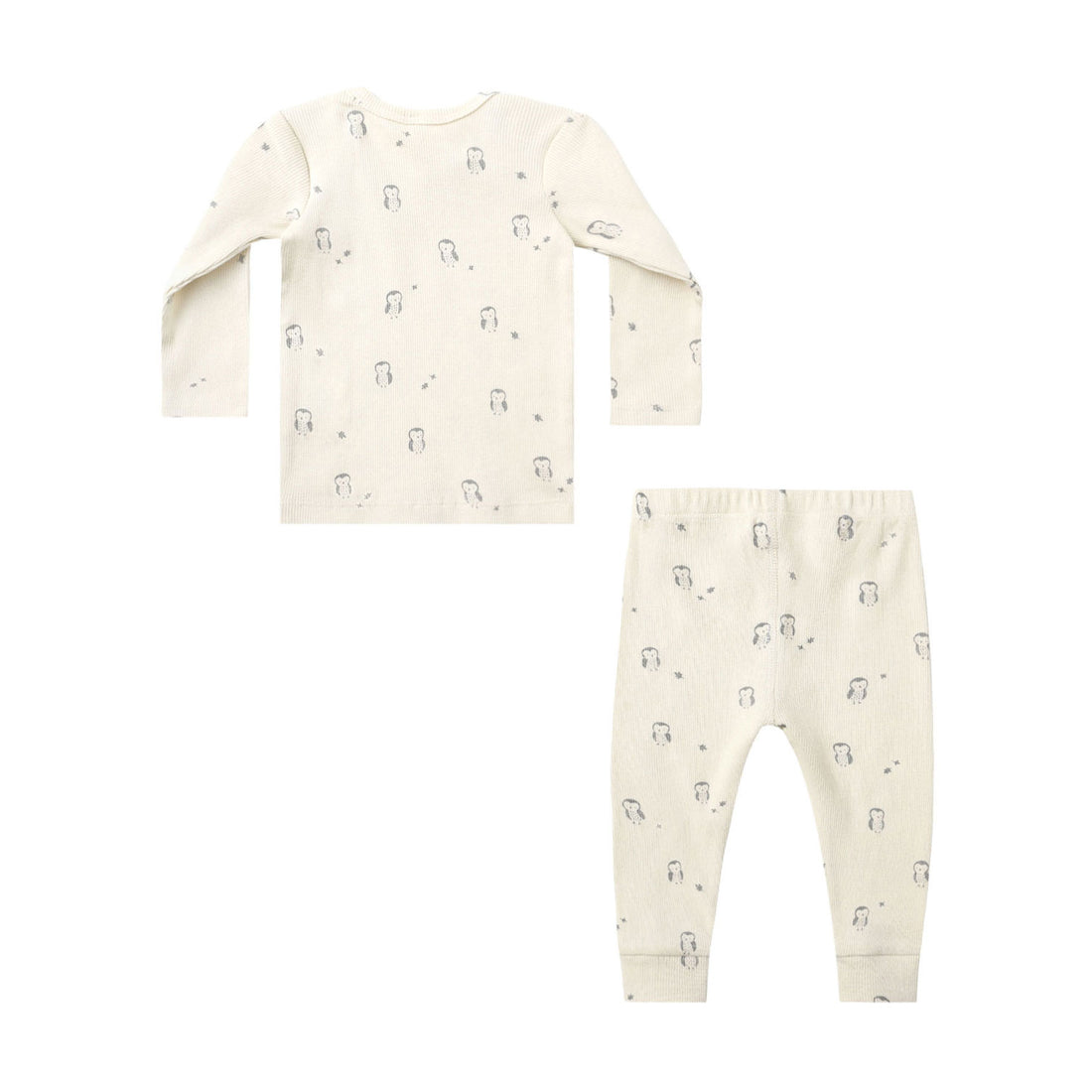 Quincy Mae Owls Ribbed Tee + Legging Set
