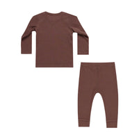 Quincy Mae Plum Ribbed Tee + Legging Set