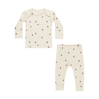Quincy Mae Mushrooms Ribbed Tee + Legging Set
