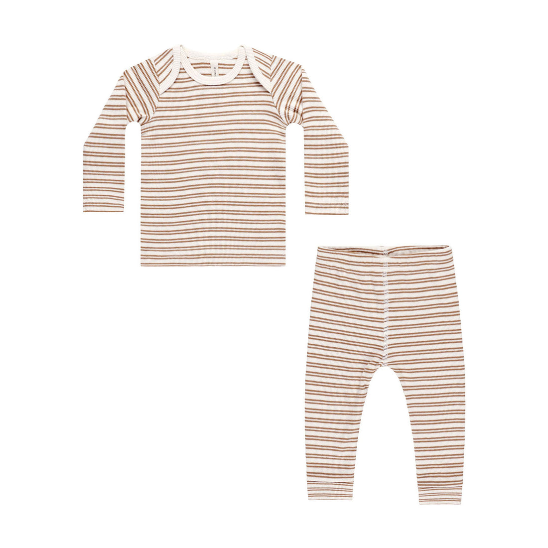 Quincy Mae Golden Stripe Ribbed Tee + Legging Set