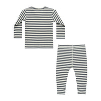 Quincy Mae Indigo Stripe Ribbed Tee + Legging Set