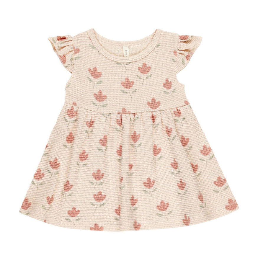 Quincy Mae Antique Tulips Flutter Sleeve Dress