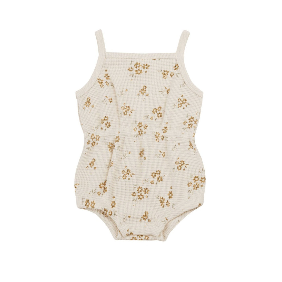 Quincy Mae Honey Flower Waffle Cinch Romper