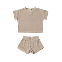 Quincy Mae Oat Terry Tee + Shorts Set