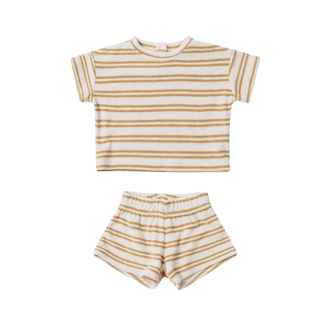 Quincy Mae Honey Stripe Terry Tee + Shorts Set