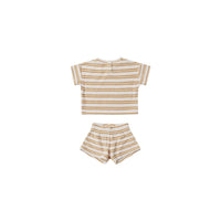 Quincy Mae Honey Stripe Terry Tee + Shorts Set