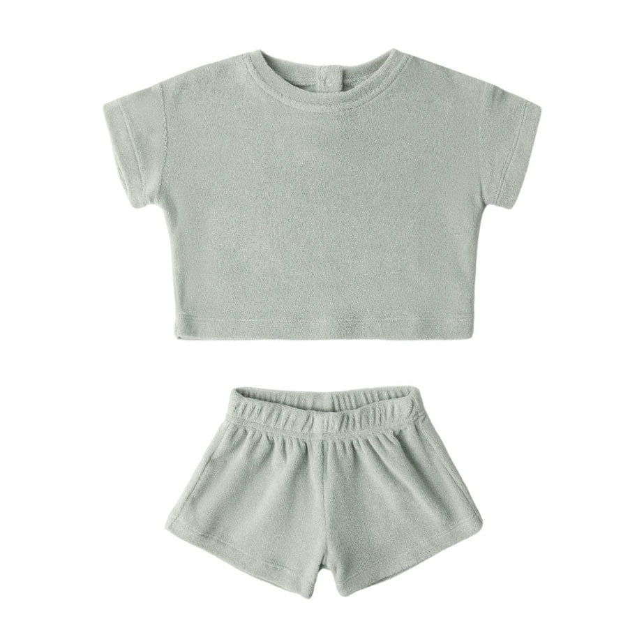 Quincy Mae Sage Terry Tee + Short Set